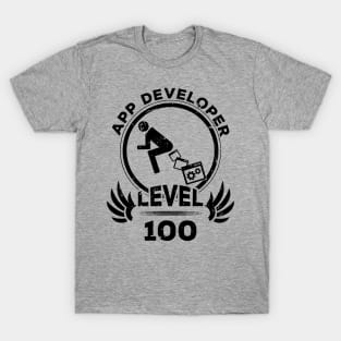 Level 100 App Developer Funny Programmer Gift T-Shirt